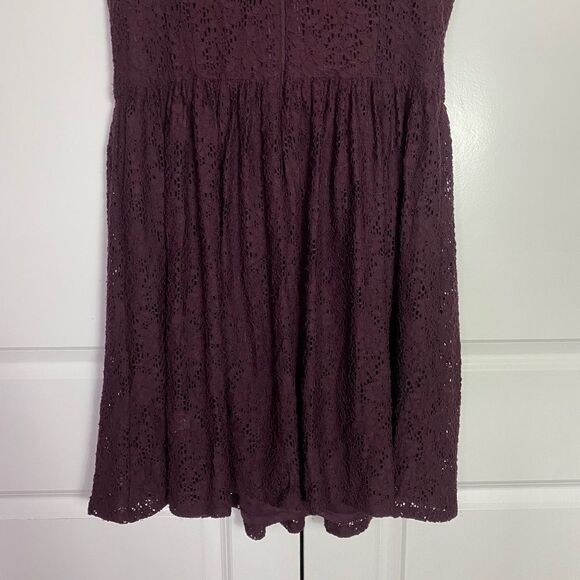 Coldwater Creek Deep Wine Lace Mini Dress Zipper Back, Feminine, Elegant size 16 - Picture 8 of 12